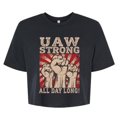 UAW Strong UAW Proud Union Pride UAW Laborer Worker Bella+Canvas Jersey Crop Tee