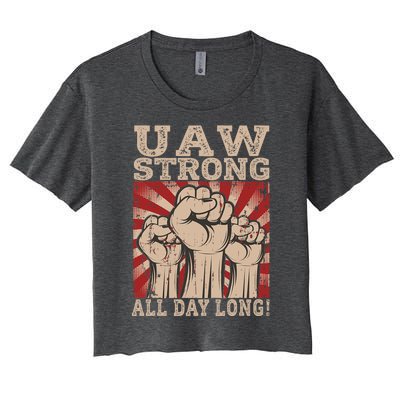 UAW Strong UAW Proud Union Pride UAW Laborer Worker Women's Crop Top Tee