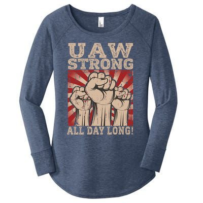 UAW Strong UAW Proud Union Pride UAW Laborer Worker Women's Perfect Tri Tunic Long Sleeve Shirt