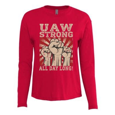 UAW Strong UAW Proud Union Pride UAW Laborer Worker Womens Cotton Relaxed Long Sleeve T-Shirt