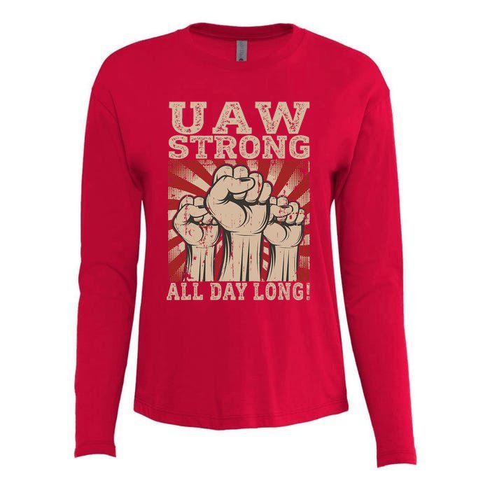 UAW Strong UAW Proud Union Pride UAW Laborer Worker Womens Cotton Relaxed Long Sleeve T-Shirt