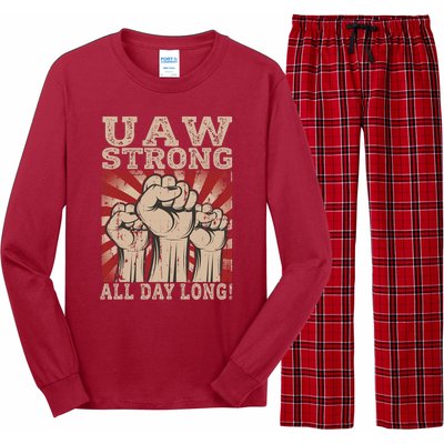 UAW Strong UAW Proud Union Pride UAW Laborer Worker Long Sleeve Pajama Set