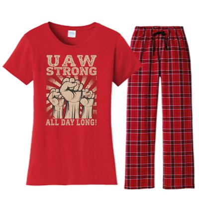 UAW Strong UAW Proud Union Pride UAW Laborer Worker Women's Flannel Pajama Set