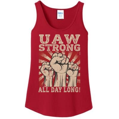 UAW Strong UAW Proud Union Pride UAW Laborer Worker Ladies Essential Tank