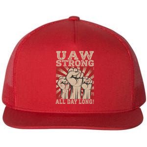 UAW Strong UAW Proud Union Pride UAW Laborer Worker Flat Bill Trucker Hat