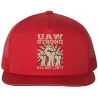 UAW Strong UAW Proud Union Pride UAW Laborer Worker Flat Bill Trucker Hat