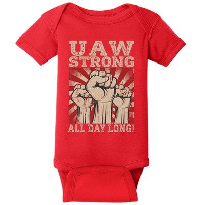 UAW Strong UAW Proud Union Pride UAW Laborer Worker Baby Bodysuit