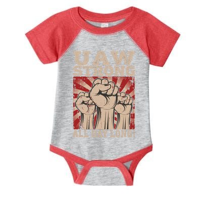 UAW Strong UAW Proud Union Pride UAW Laborer Worker Infant Baby Jersey Bodysuit