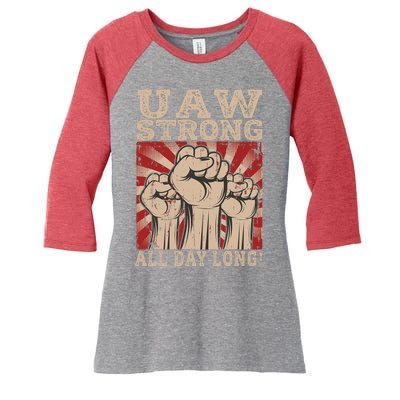 UAW Strong UAW Proud Union Pride UAW Laborer Worker Women's Tri-Blend 3/4-Sleeve Raglan Shirt