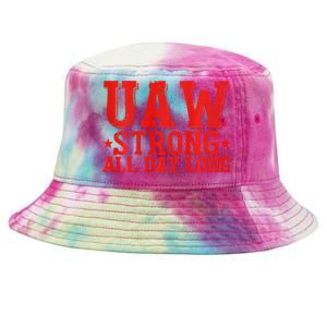 UAW Strike United Auto Workers Picket Sign UAW Design Tie-Dyed Bucket Hat