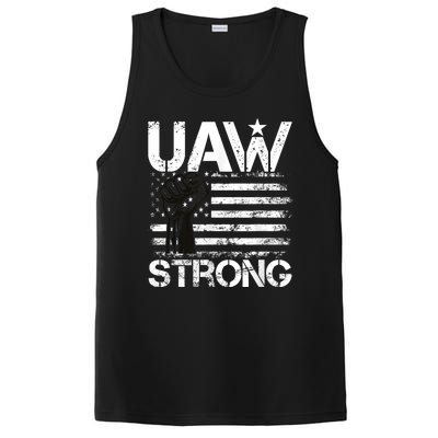 UAW Strike USA Flag Red United Auto Workers Picket Sign PosiCharge Competitor Tank