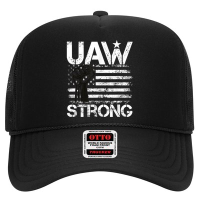 UAW Strike USA Flag Red United Auto Workers Picket Sign Trucker Hat