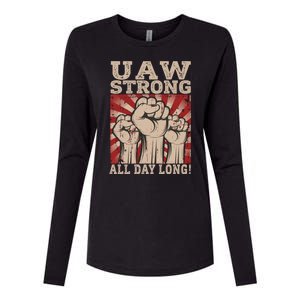 UAW Strong UAW Proud Union Pride UAW Laborer Worker Womens Cotton Relaxed Long Sleeve T-Shirt