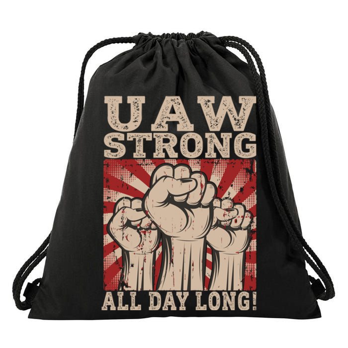 UAW Strong UAW Proud Union Pride UAW Laborer Worker Drawstring Bag