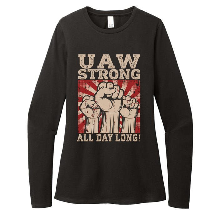 UAW Strong UAW Proud Union Pride UAW Laborer Worker Womens CVC Long Sleeve Shirt