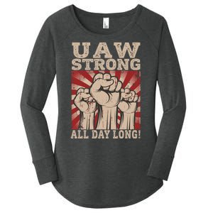 UAW Strong UAW Proud Union Pride UAW Laborer Worker Women's Perfect Tri Tunic Long Sleeve Shirt