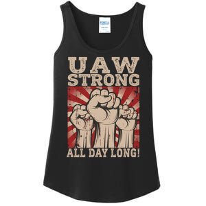 UAW Strong UAW Proud Union Pride UAW Laborer Worker Ladies Essential Tank