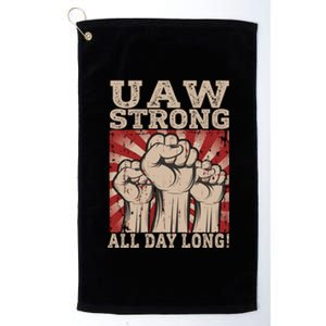 UAW Strong UAW Proud Union Pride UAW Laborer Worker Platinum Collection Golf Towel