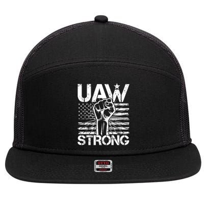 UAW Strong United Auto Workers Strike 7 Panel Mesh Trucker Snapback Hat