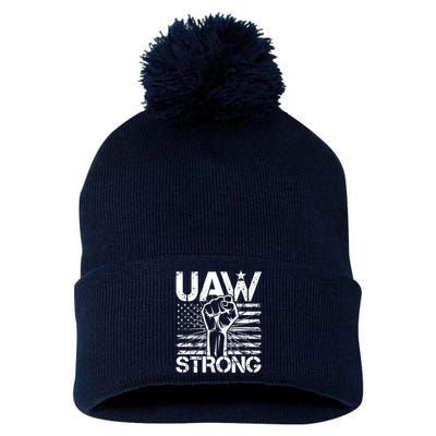 UAW Strong United Auto Workers Strike Pom Pom 12in Knit Beanie