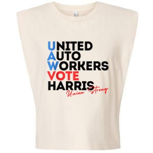 Union Strong Uaw For Harris 2024 President Election Garment-Dyed Women's Muscle Tee