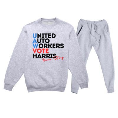 Union Strong Uaw For Harris 2024 President Election Premium Crewneck Sweatsuit Set