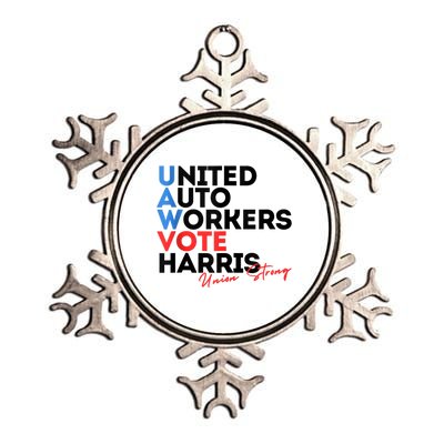 Union Strong Uaw For Harris 2024 President Election Metallic Star Ornament