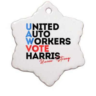 Union Strong Uaw For Harris 2024 President Election Ceramic Star Ornament