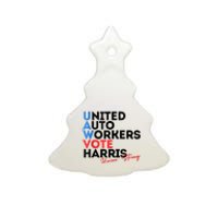 Union Strong Uaw For Harris 2024 President Election Ceramic Tree Ornament