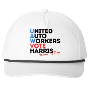 Union Strong Uaw For Harris 2024 President Election Snapback Five-Panel Rope Hat