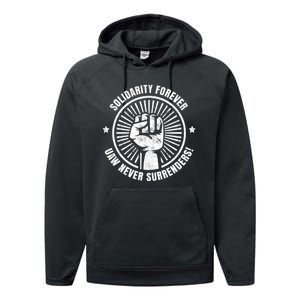 UAW Strong UAW Proud Union Pride UAW Laborer Worker Performance Fleece Hoodie