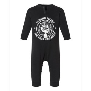 UAW Strong UAW Proud Union Pride UAW Laborer Worker Infant Fleece One Piece