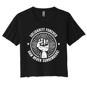 UAW Strong UAW Proud Union Pride UAW Laborer Worker Women's Crop Top Tee