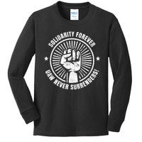 UAW Strong UAW Proud Union Pride UAW Laborer Worker Kids Long Sleeve Shirt