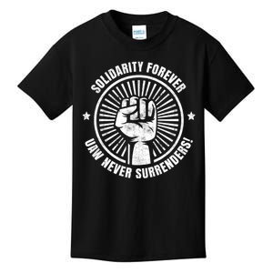 UAW Strong UAW Proud Union Pride UAW Laborer Worker Kids T-Shirt