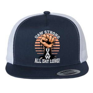 UAW Strong UAW Proud Union Pride UAW Laborer Worker Flat Bill Trucker Hat