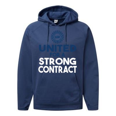 UAW Strike United For A Strong Contract Performance Fleece Hoodie