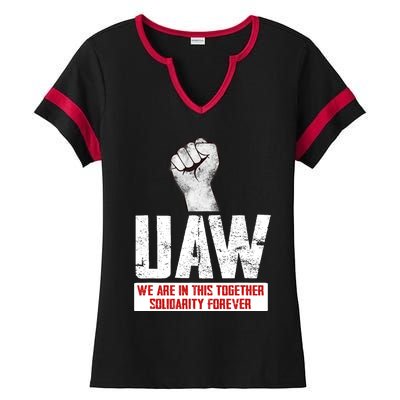 UAW Strike United Auto Workers Union UAW Strong Ladies Halftime Notch Neck Tee