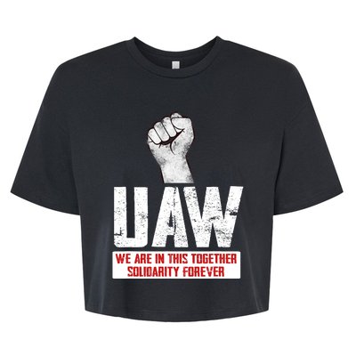 UAW Strike United Auto Workers Union UAW Strong Bella+Canvas Jersey Crop Tee