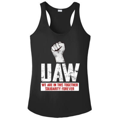 UAW Strike United Auto Workers Union UAW Strong Ladies PosiCharge Competitor Racerback Tank