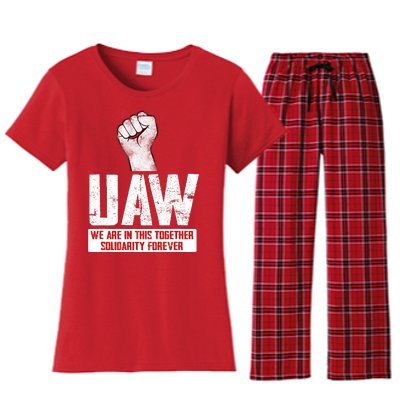 UAW Strike United Auto Workers Union UAW Strong Women's Flannel Pajama Set