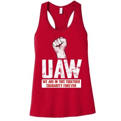 UAW Strike United Auto Workers Union UAW Strong Women's Racerback Tank