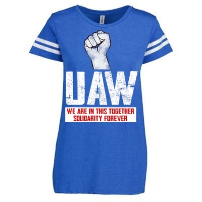 UAW Strike United Auto Workers Union UAW Strong Enza Ladies Jersey Football T-Shirt