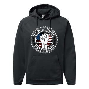 UAW Strong UAW Proud Union Pride UAW Laborer Worker Performance Fleece Hoodie