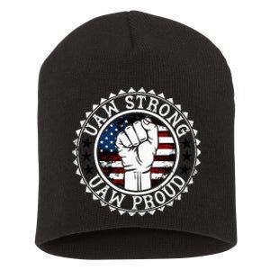 UAW Strong UAW Proud Union Pride UAW Laborer Worker Short Acrylic Beanie