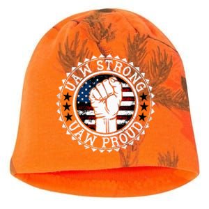 UAW Strong UAW Proud Union Pride UAW Laborer Worker Kati - Camo Knit Beanie