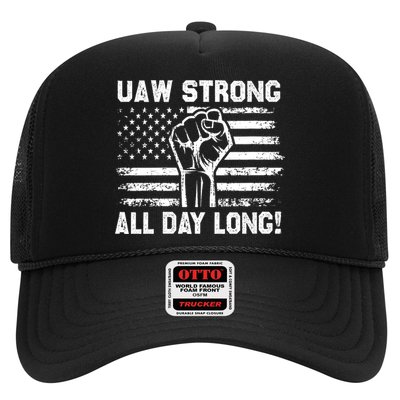 UAW Strike USA Flag Red United Auto Workers Picket Sign Trucker Hat