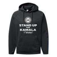 Uaw Stand Up For Kamala Vote Performance Fleece Hoodie