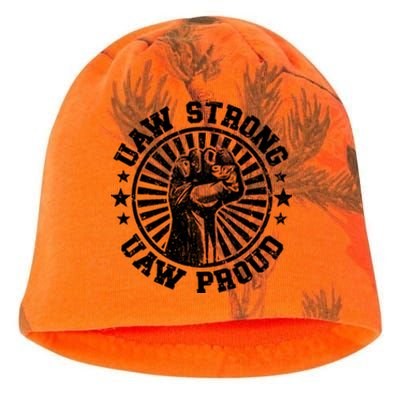 Uaw Strike United Auto Workers Union Uaw Strong Red Kati - Camo Knit Beanie