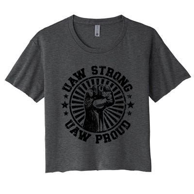 Uaw Strike United Auto Workers Union Uaw Strong Red Women's Crop Top Tee